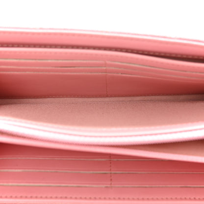 Chanel Iridescent Caviar Quilted Long Gusset Flap Wallet Rose Pink 5 of 9