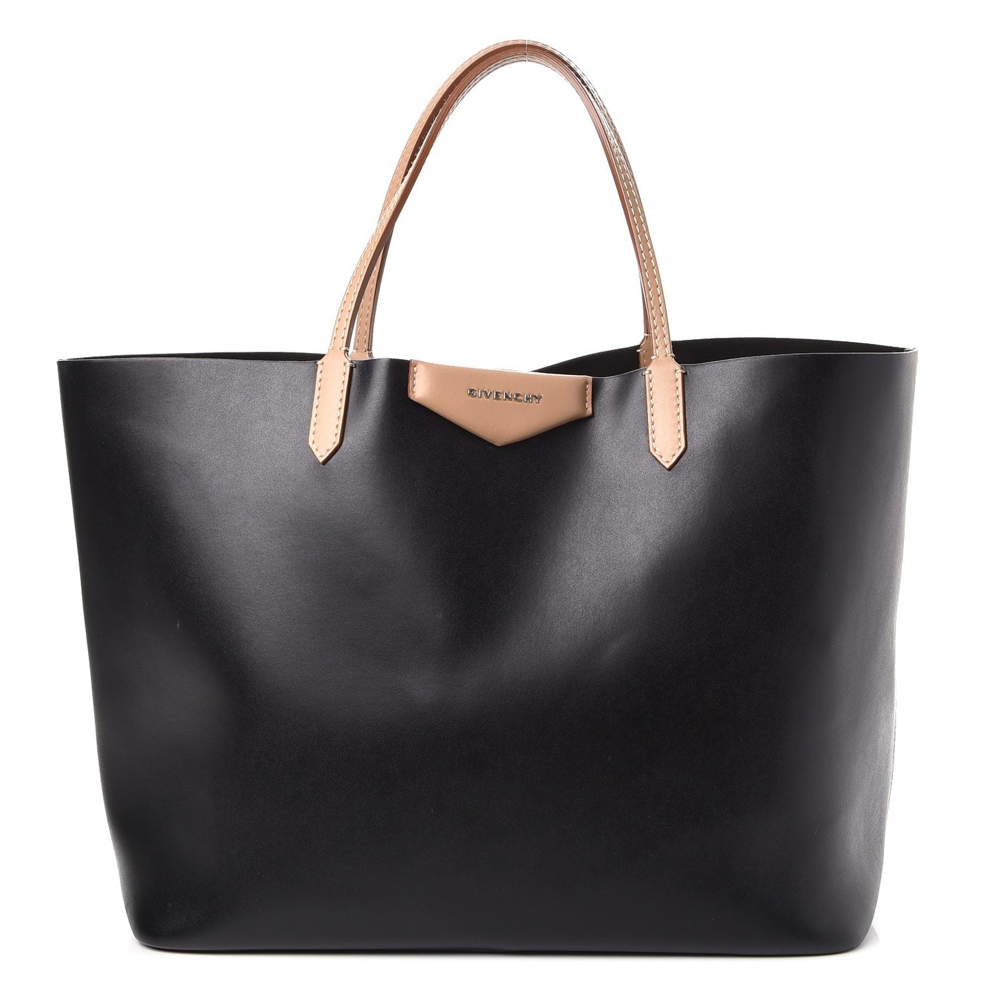 Calfskin Large Antigona Tote Black Beige