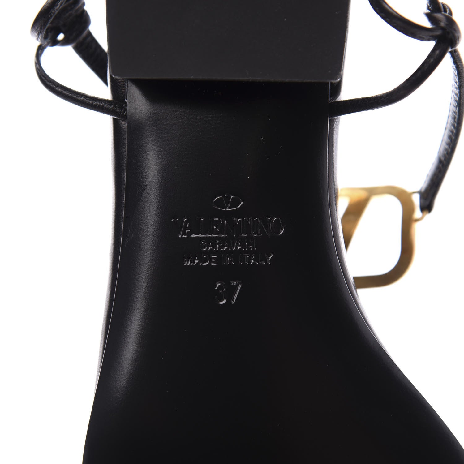 Valentino Garavani Calfskin Vlogo Slingback Low Heel Thong Sandals 37 Black 9 of 10