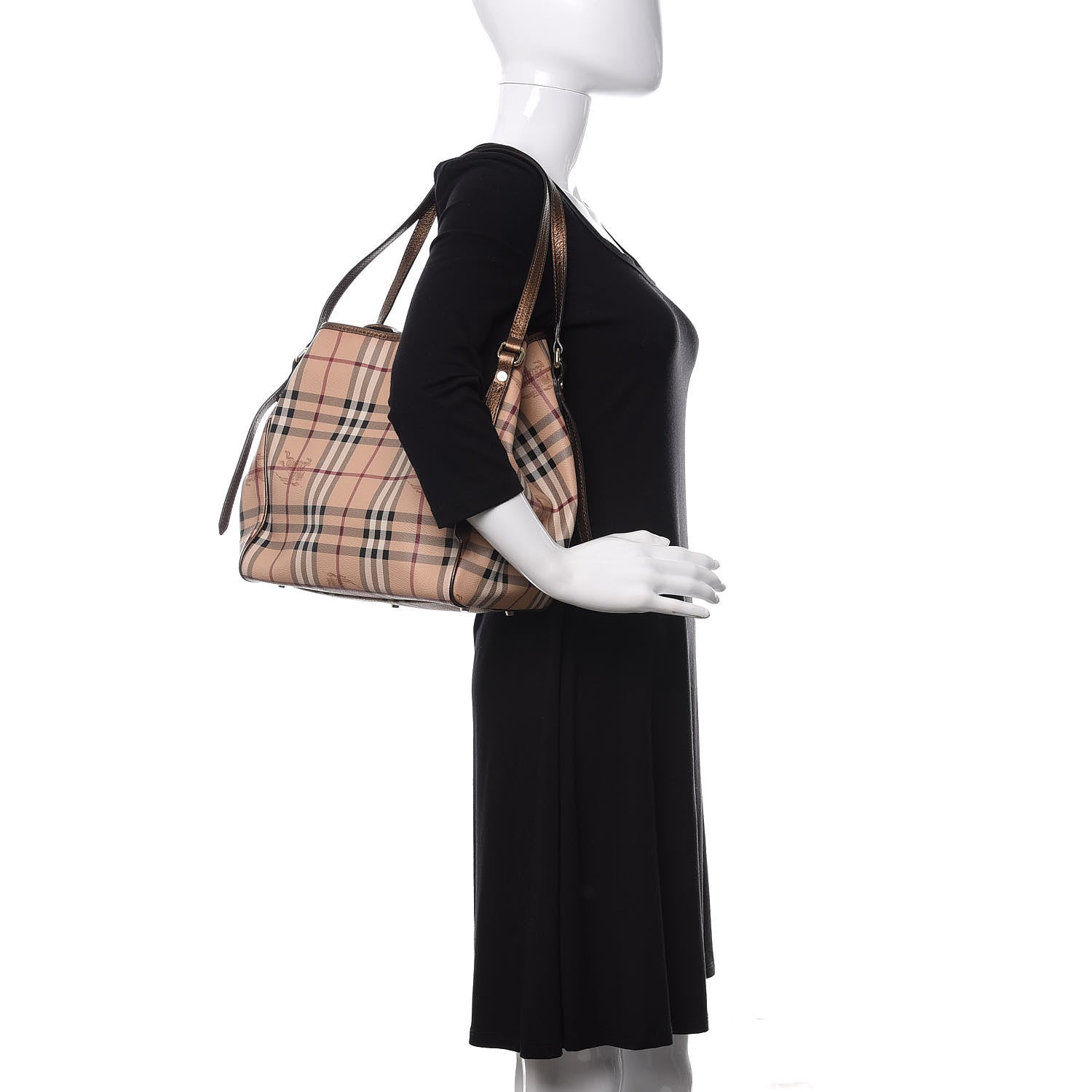 Burberry Haymarket Check Small Canterbury Tote Bronze 2 of 12