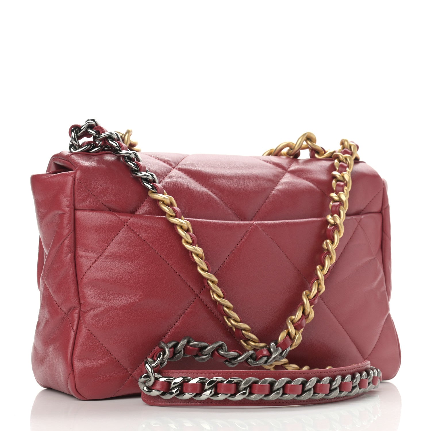 Chanel Goatskin Quilted Large Chanel 19 Flap Red 3 of 11