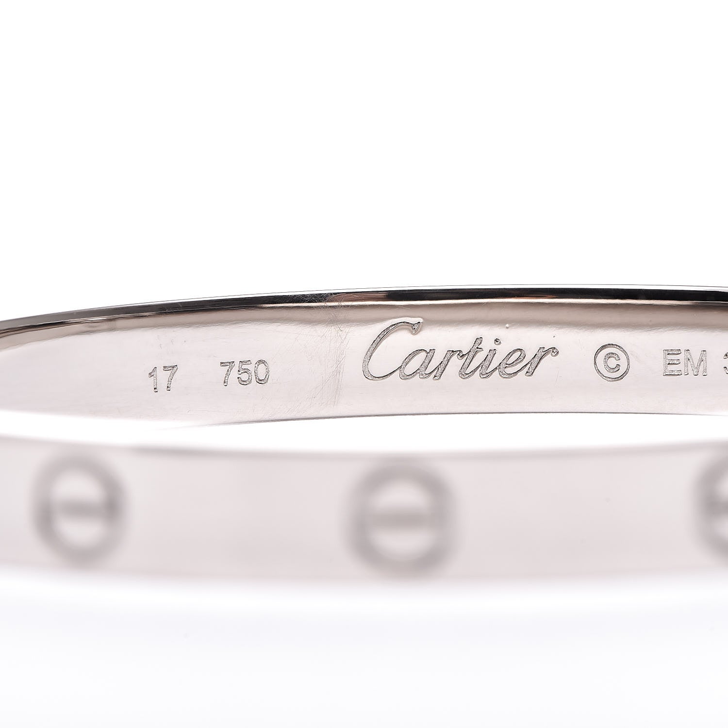Cartier 18K White Gold LOVE Bracelet 17 5 of 8