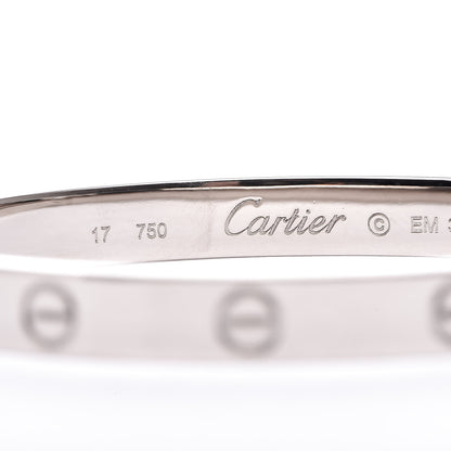 Cartier 18K White Gold LOVE Bracelet 17 5 of 8