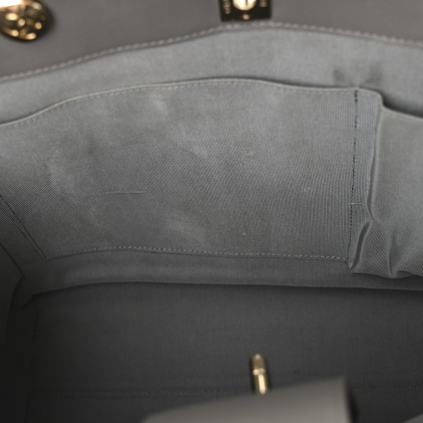 Calfskin Chevron Quilted Statement Shopping Tote Grey