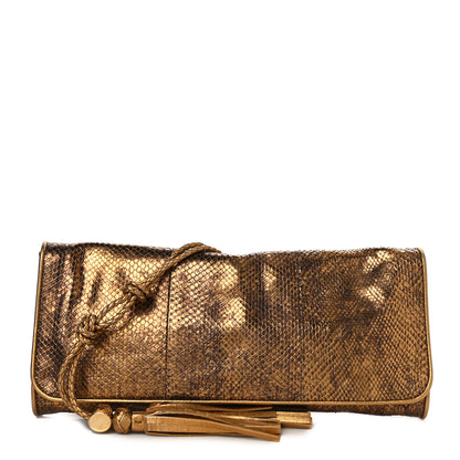 Gucci Metallic Python Malika Clutch Gold 1 of 10