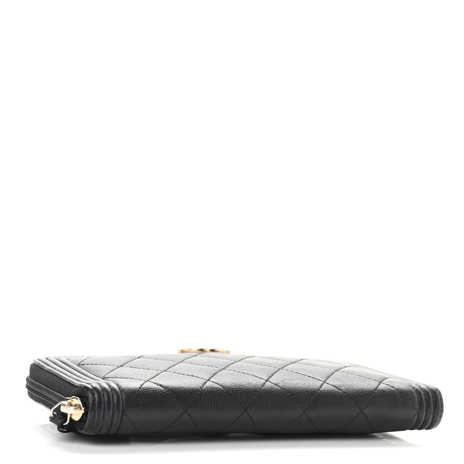Chanel Caviar Quilted Boy Long Zip Around Wallet Black 4 of 12
