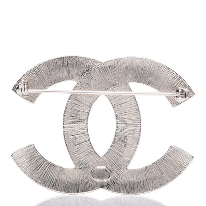 Chanel Baguette Crystal CC Brooch Silver 3 of 5