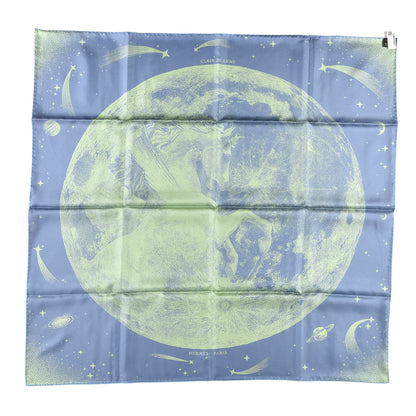 Hermes Silk Double Face Clair De Lune Scarf 90 Vieux Rose Jaune 2 of 5