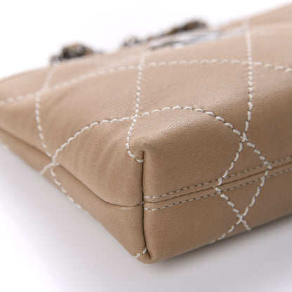 Chanel Lambskin Surpique Stitch Pochette Beige 6 of 10