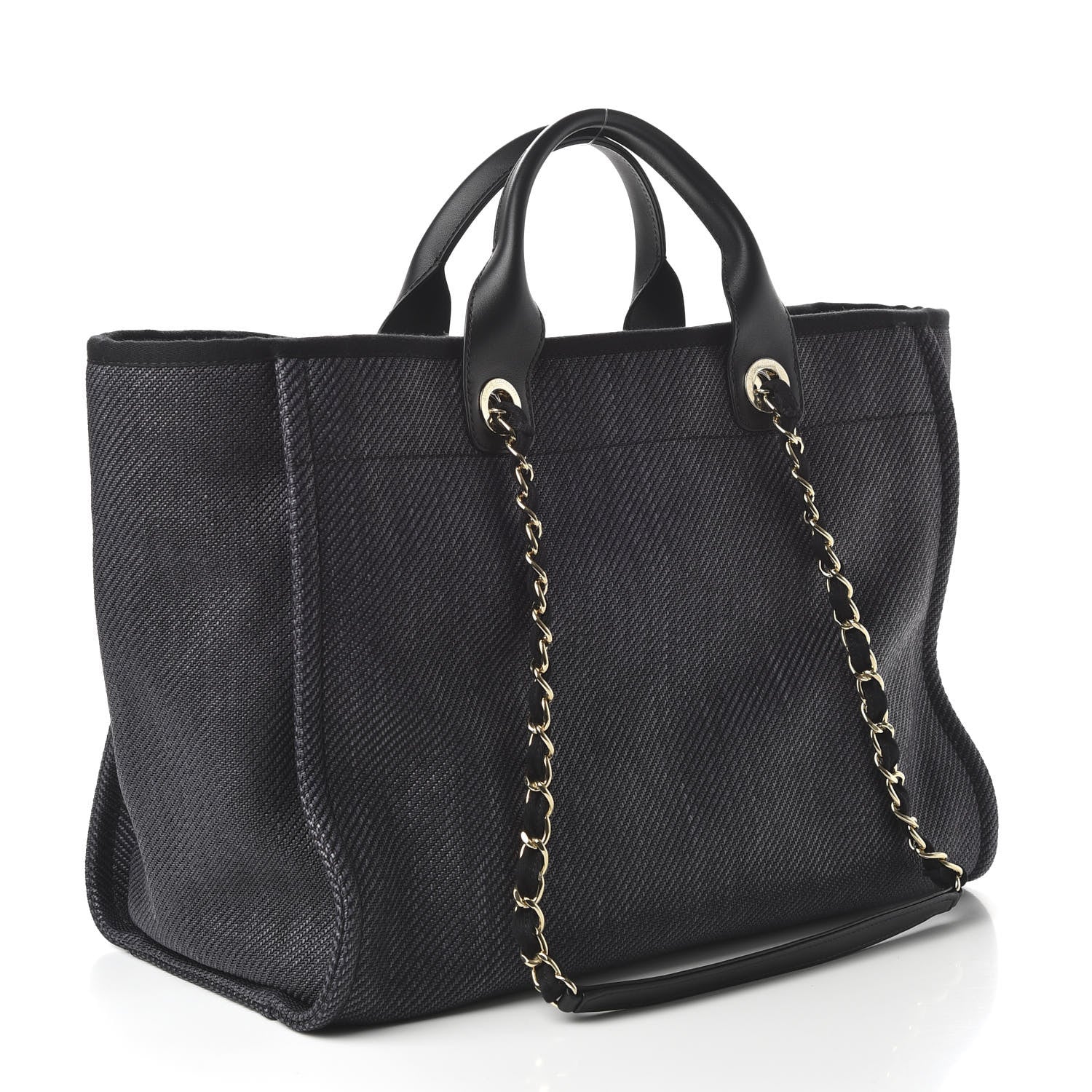 Chanel Mixed Fibers Medium Deauville Tote Black 4 of 12