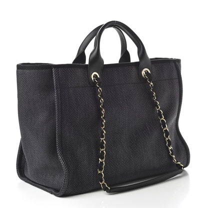 Chanel Mixed Fibers Medium Deauville Tote Black 4 of 12