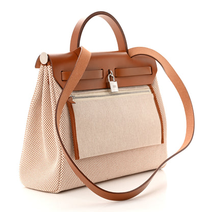 Hermes Vache Hunter Criss Viking Herbag Zip Retourne 31 PM Ecru Fauve 4 of 12