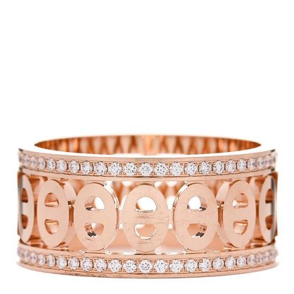 Hermes 18K Rose Gold Diamond PM Chaine d'Ancre Divine Ring 55 7.25 3 of 4