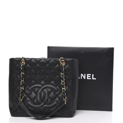 Chanel Caviar Quilted Petit Shopping Tote PST Black 14 of 14