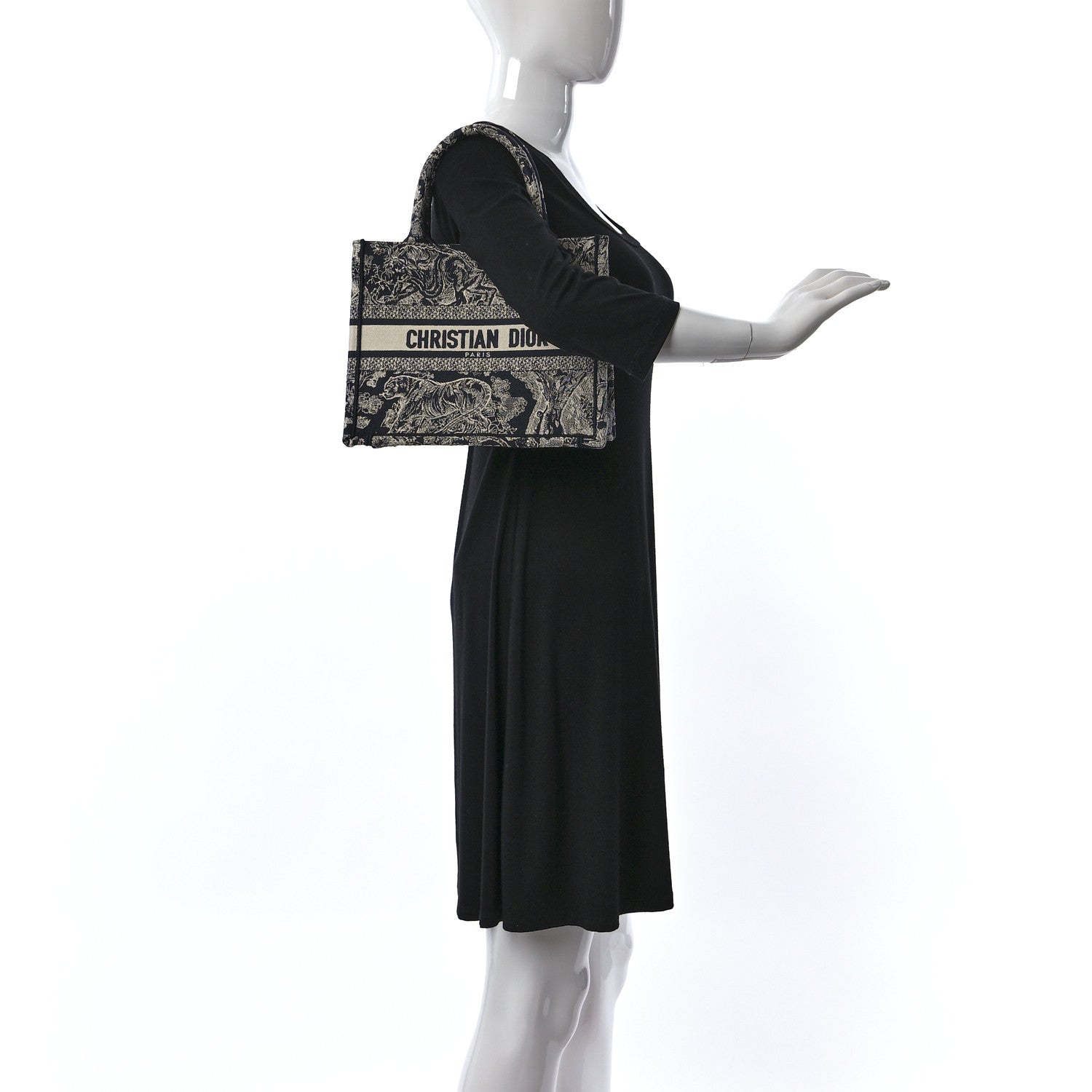 Christian Dior Canvas Embroidered Small Dioriviera Toile De Jouy Book Tote Blue 2 of 9