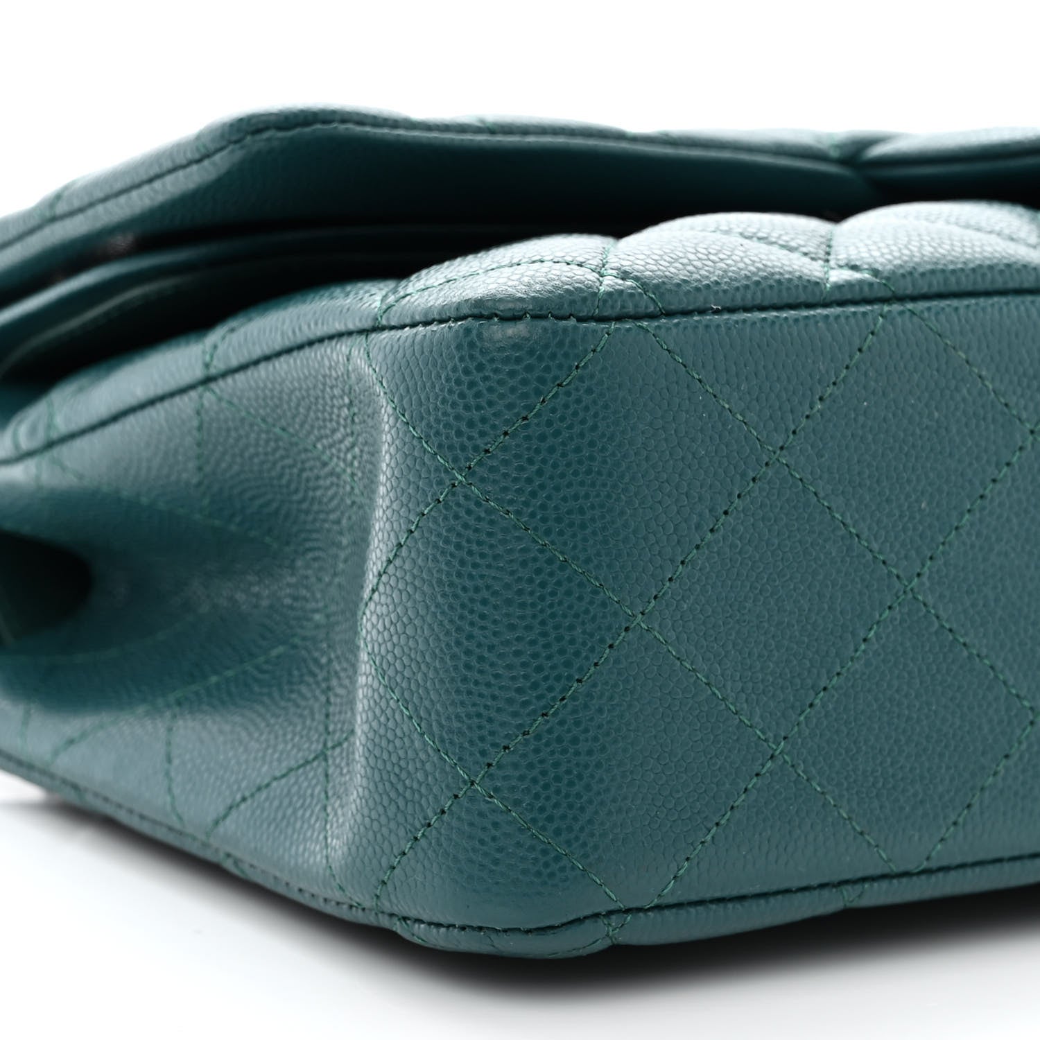 Chanel Caviar Quilted Medium Double Flap Dark Turquoise 9 of 12