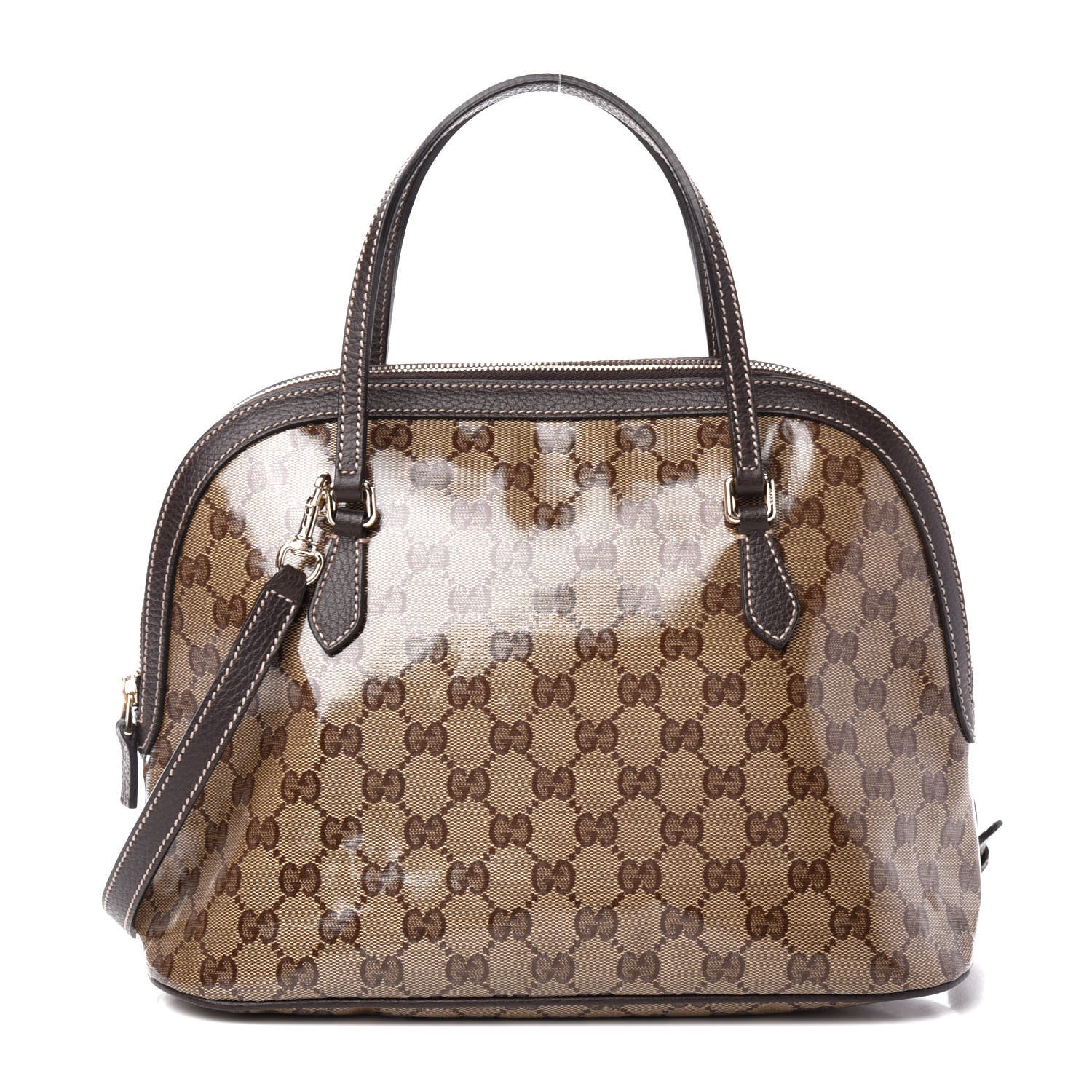 Gucci Crystal Monogram Medium Dome Bag Dark Brown 1 of 12