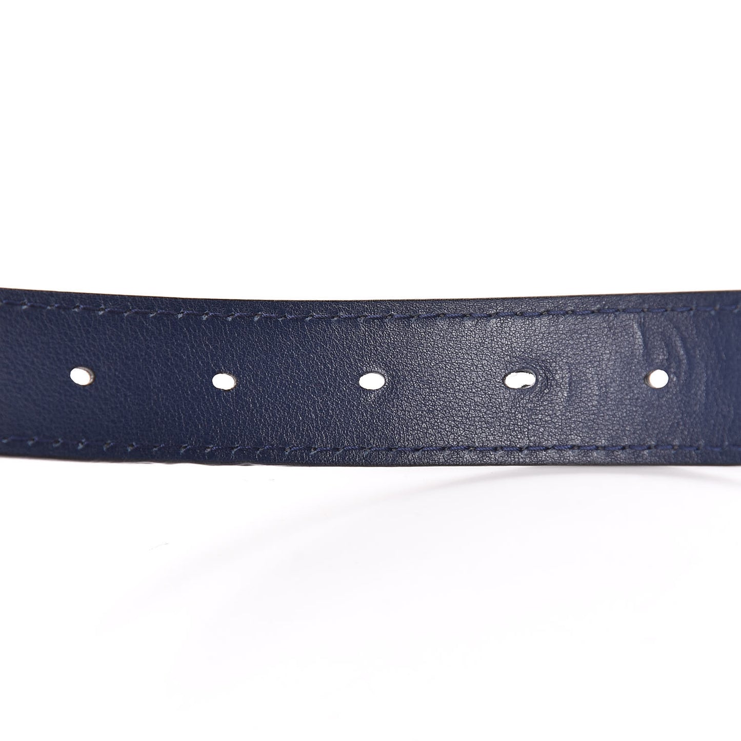 Calfskin D Fence Belt 85 Navy