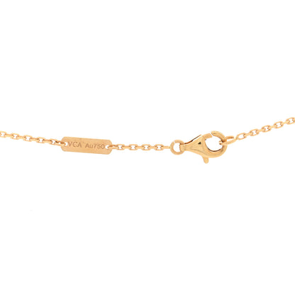 Van Cleef & Arpels 18K Yellow Gold Carnelian Vintage Alhambra Pendant Necklace 4 of 4