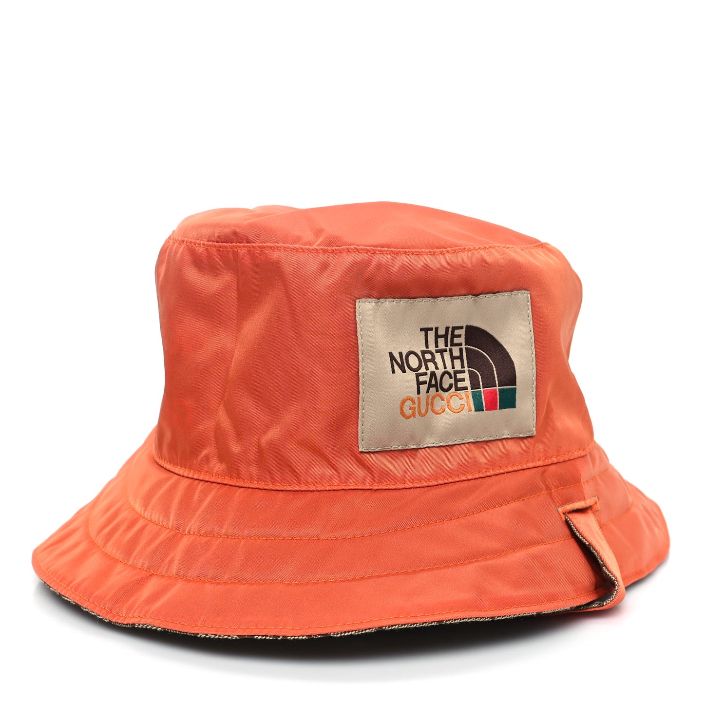 X NORTH FACE Canvas GG Monogram Reversible Hat S Beige Deep Orange