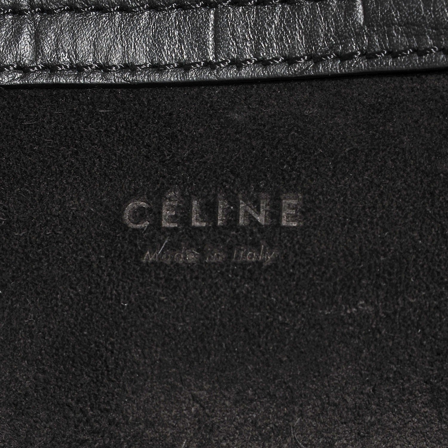 Celine Crocodile Embossed Medium Phantom Luggage Black 5 of 7