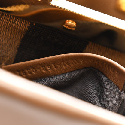 Fendi Vitello Seta Fabric Jacquard Pequin Medium Peekaboo Iconic Satchel Foresta Tobacco 6 of 9