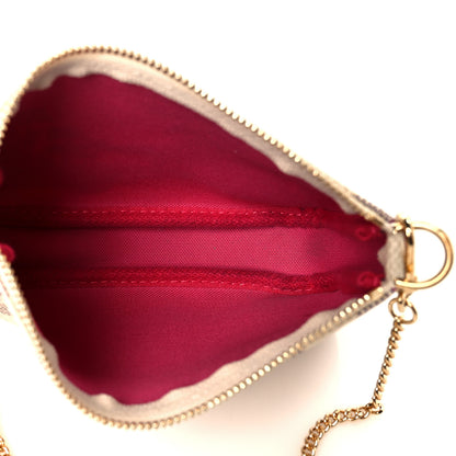Louis Vuitton Damier Azur 2021 Christmas Animation Hollywood Mini Pochette Accessories Fuchsia 5 of 9