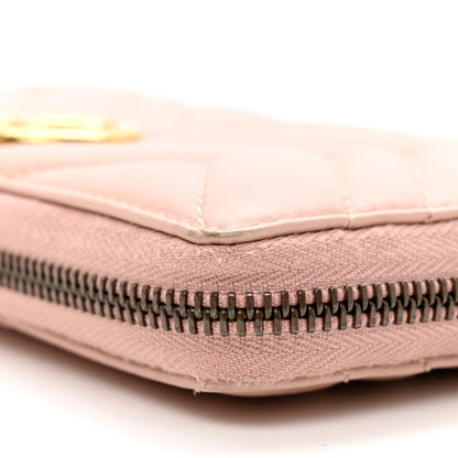Gucci Calfskin Matelasse GG Marmont Zip Around Wallet Perfect Pink 8 of 8