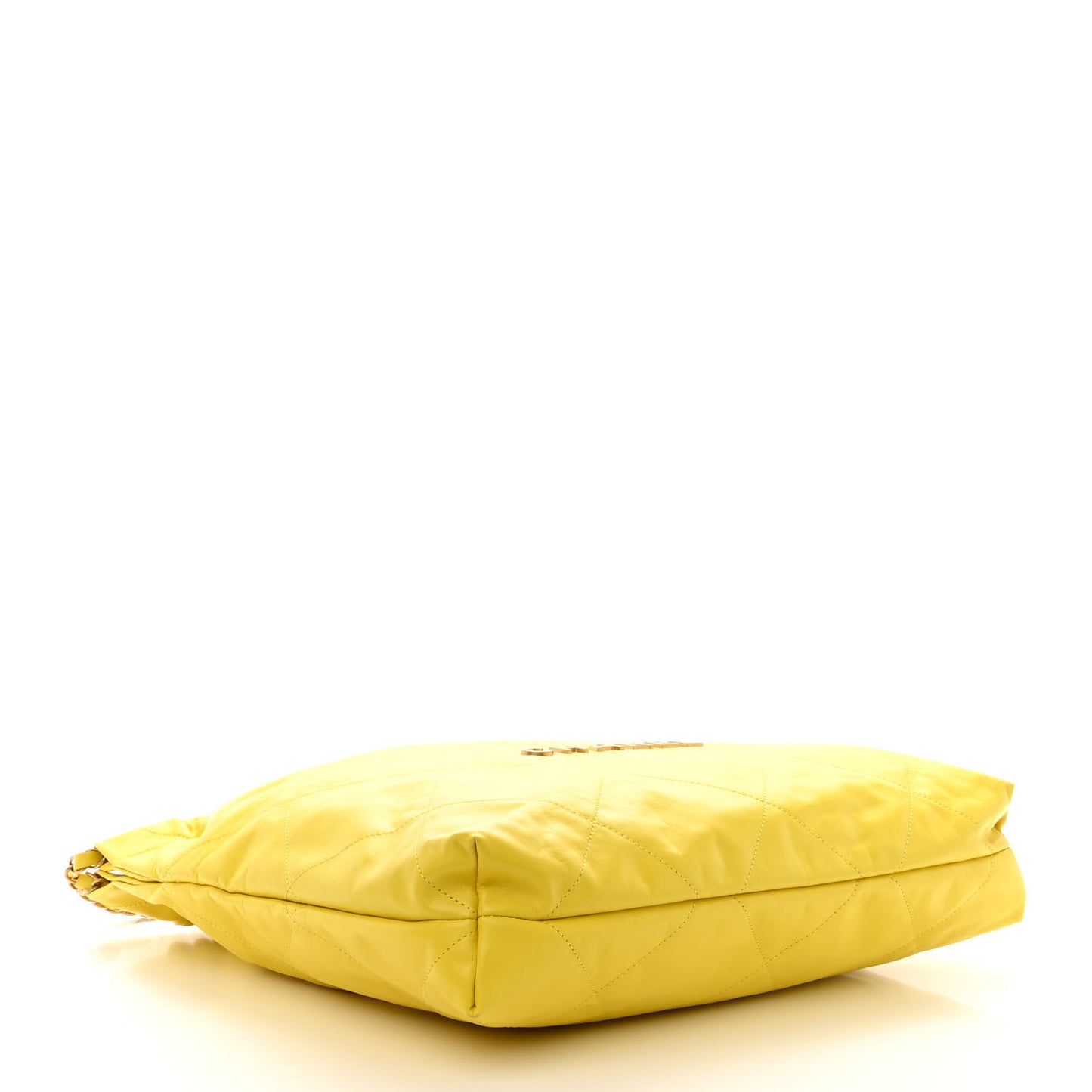 Metallic Calfskin Quilted Chanel 22 Yellow