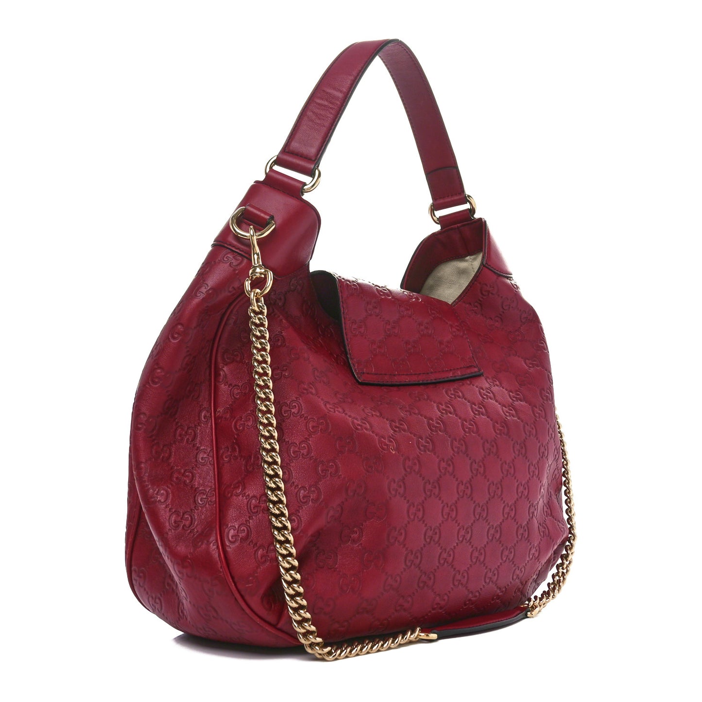 Soft Guccissima Medium Emily Hobo Classic Ruby