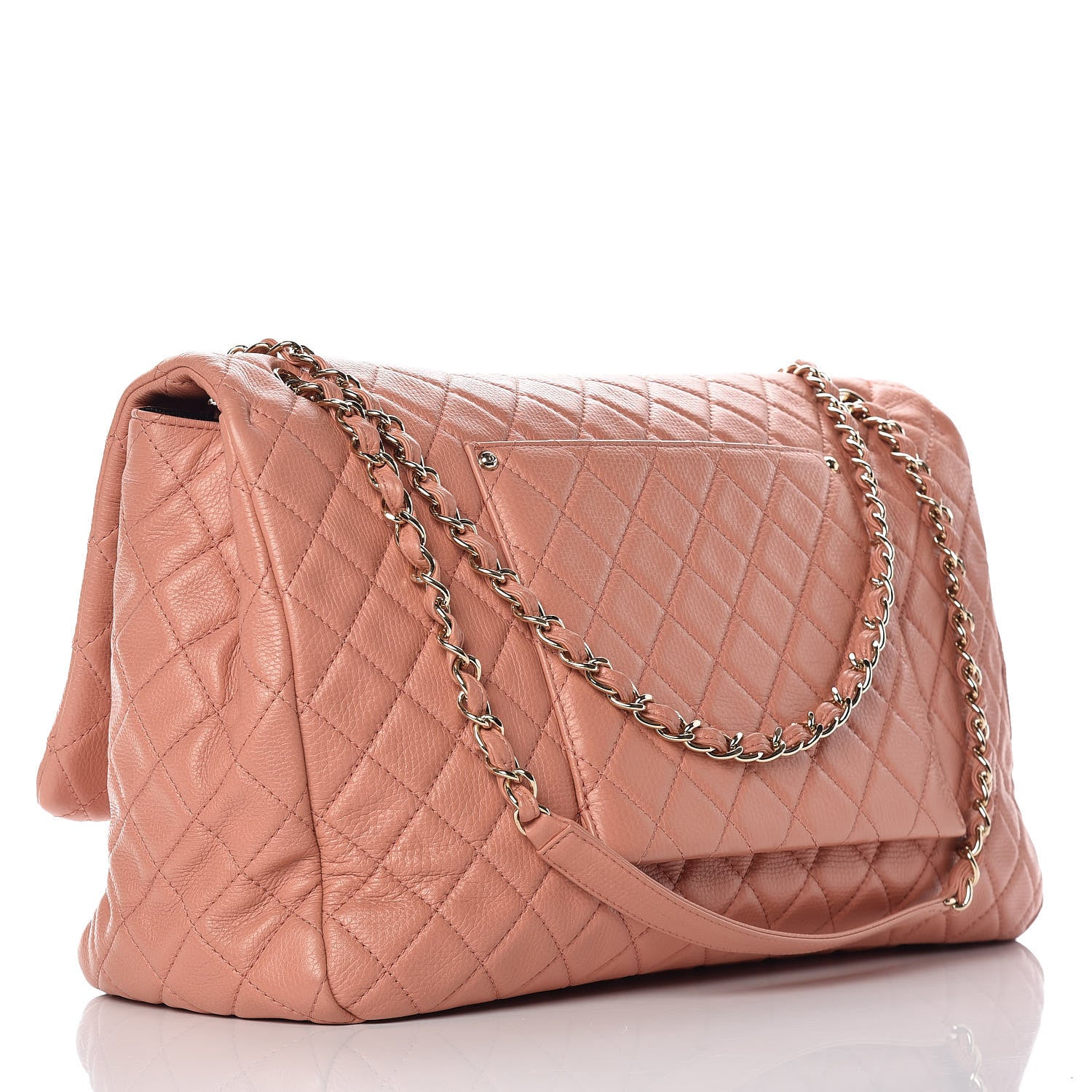 Chanel Calfskin Quilted XXL Travel Flap Bag Pink 3 of 9
