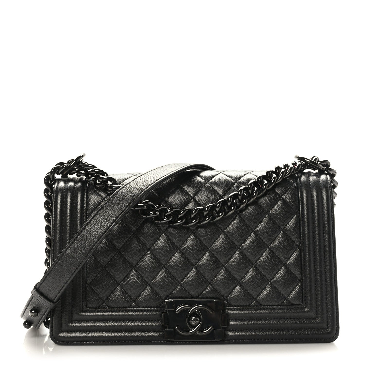 Chanel Caviar Quilted Medium Boy Flap So Black 1 of 9