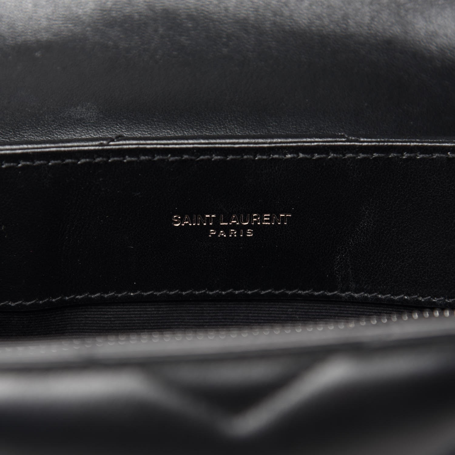 Saint Laurent Calfskin Y Quilted Monogram Small Loulou Chain Satchel Black 9 of 11
