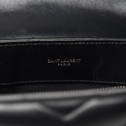 Saint Laurent Calfskin Y Quilted Monogram Small Loulou Chain Satchel Black 9 of 11