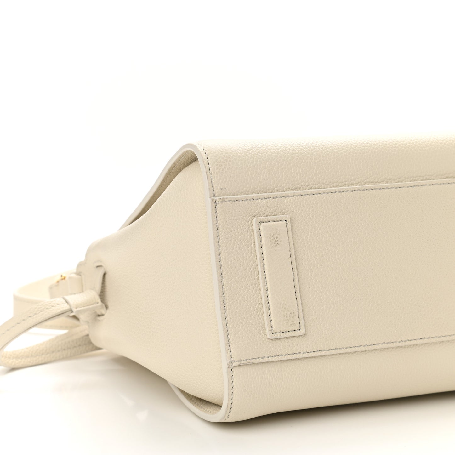 Grained Calfskin Small Padlock Top Handle Chalk