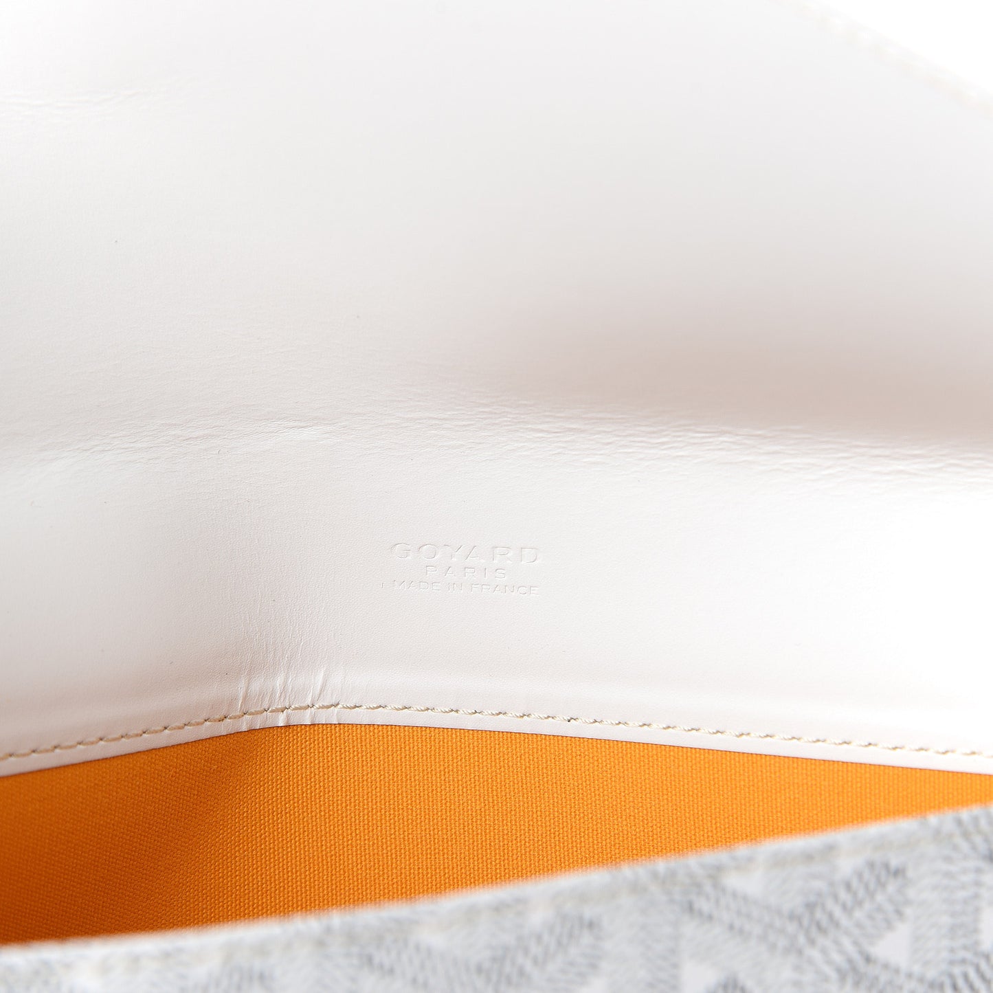 Goyardine Camondo MM Horizontal Clutch White