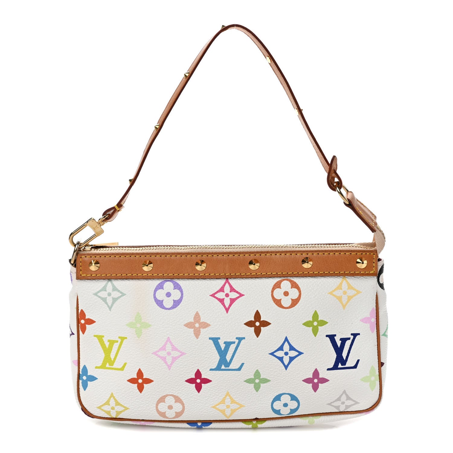 Louis Vuitton Monogram Multicolor Pochette Accessories White 1 of 8