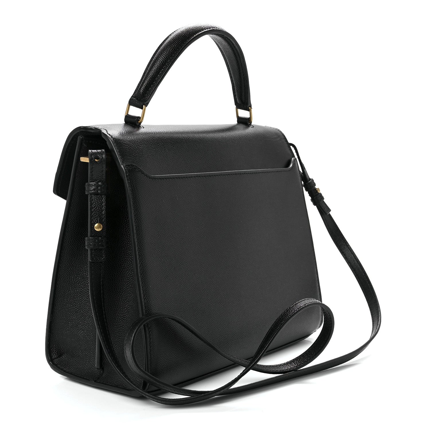 Saint Laurent Grain de Poudre Medium Classic Monogram Cassandra Top Handle Black 3 of 12