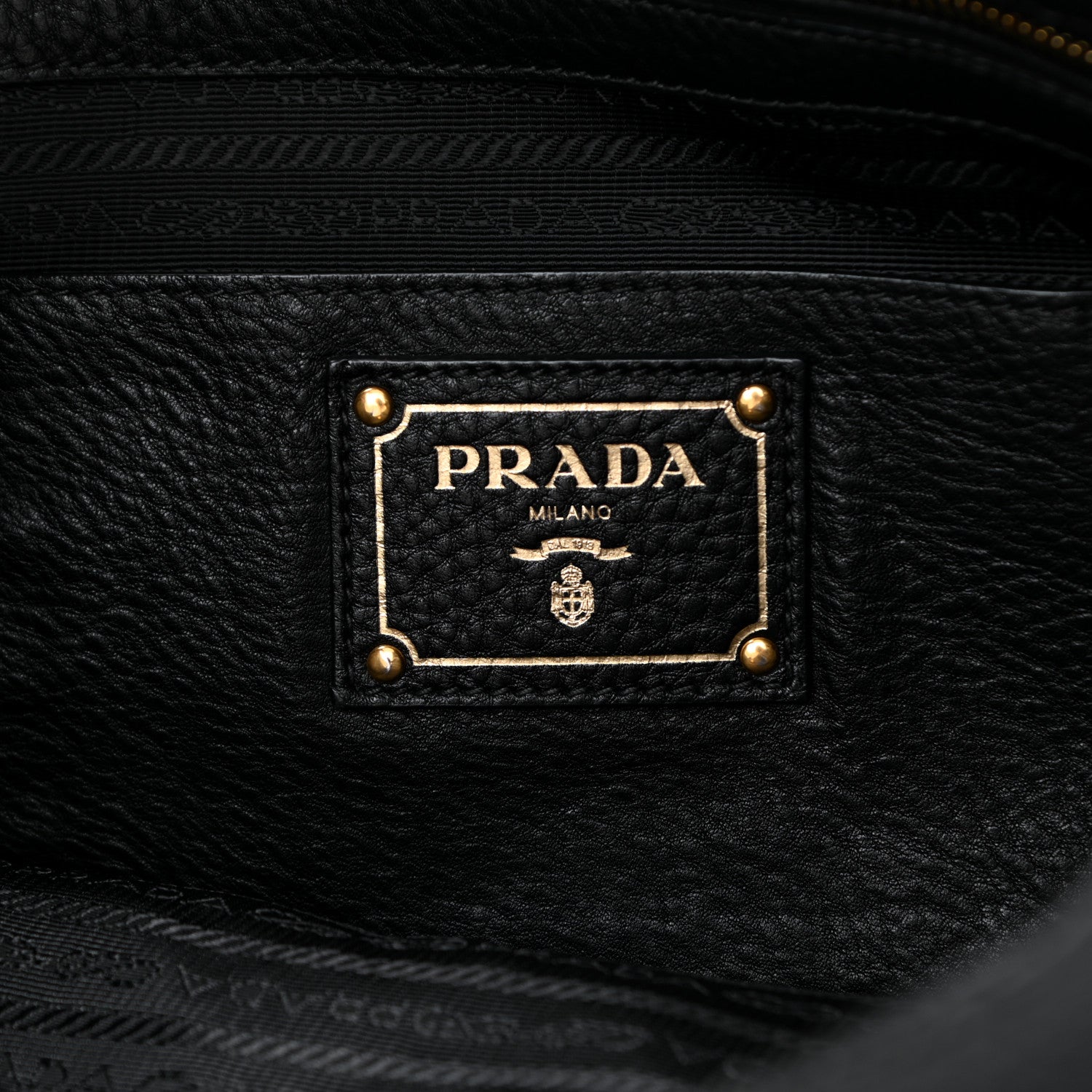 Prada Vitello Daino Side Pocket Hobo Black 6 of 10
