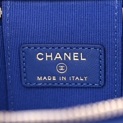 Chanel Lambskin Quilted Top Handle Mini Vanity Case With Chain Blue 6 of 11