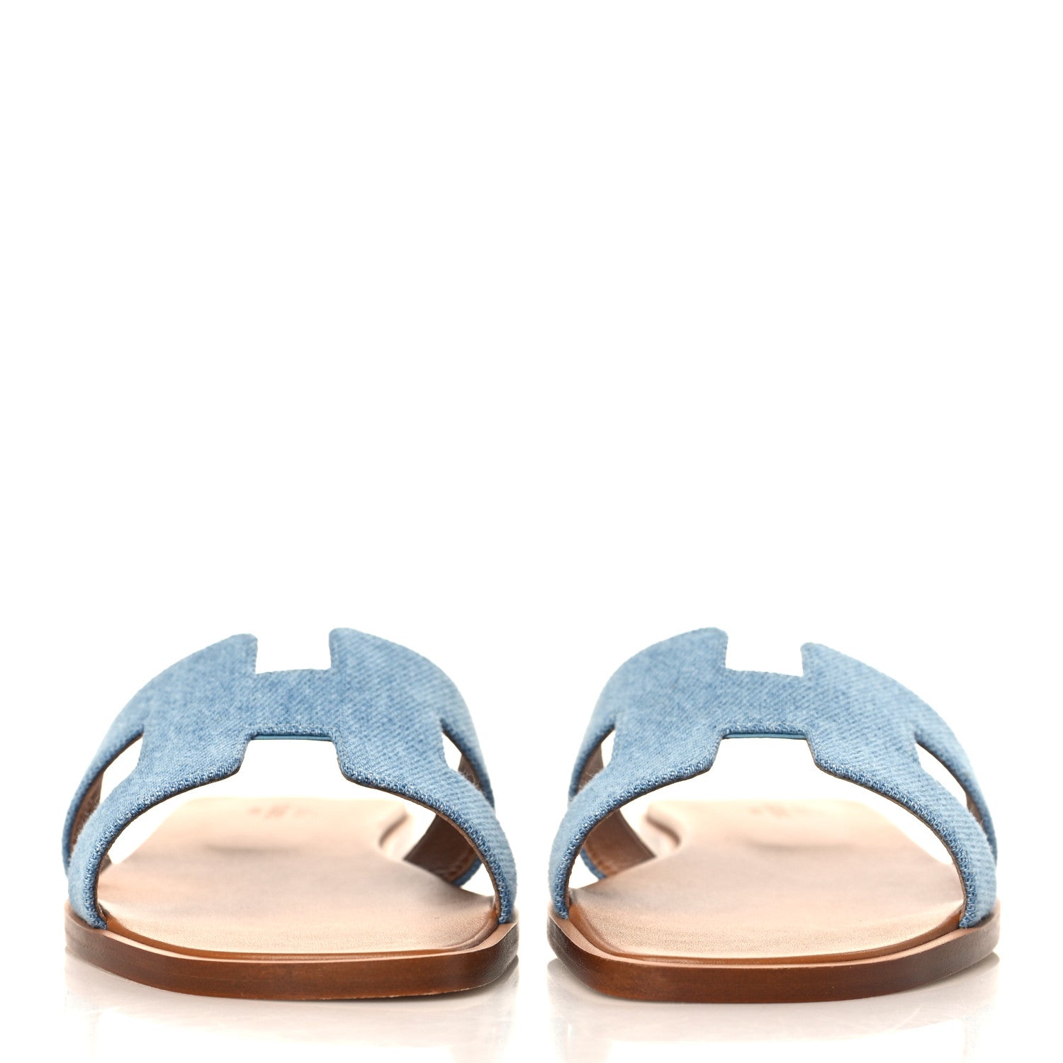 Hermes Denim Canvas Oran Sandals 36.5 Bleu Clair 2 of 9