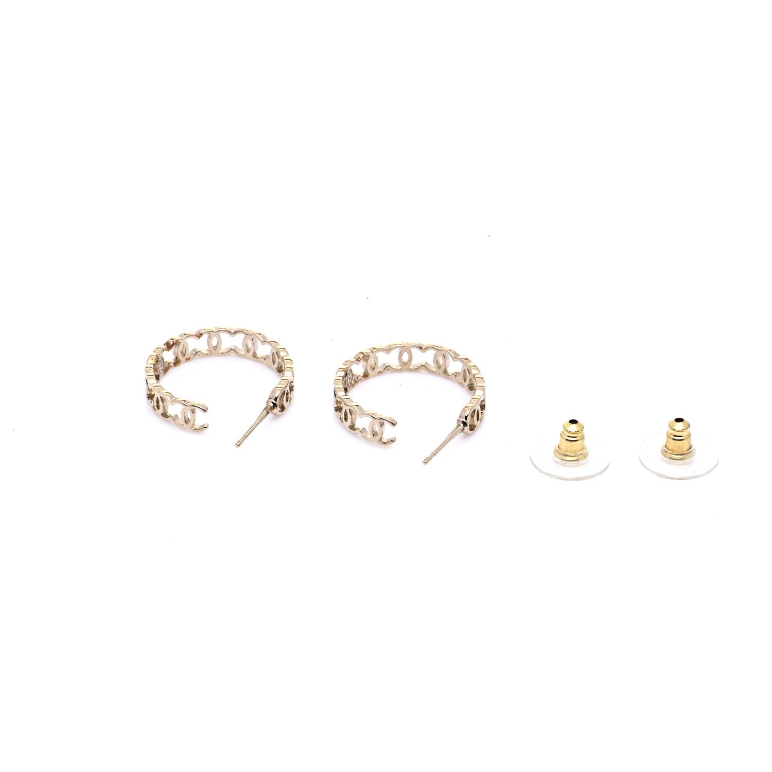 Chanel Metal CC Hoop Earrings Gold 4 of 5