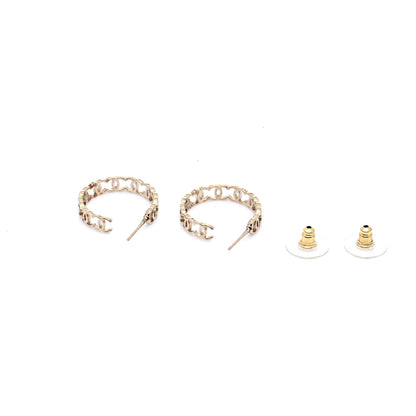 Chanel Metal CC Hoop Earrings Gold 4 of 5