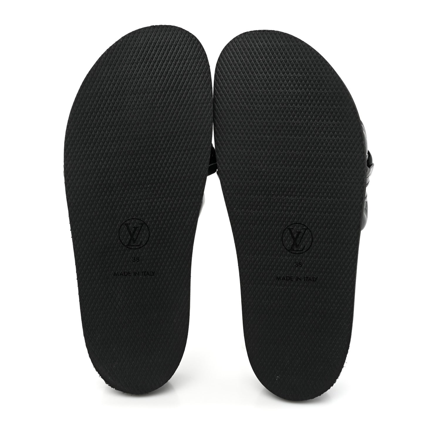 Calfskin Embossed Monogram Sunset Flat Comfort Mule 38 Black