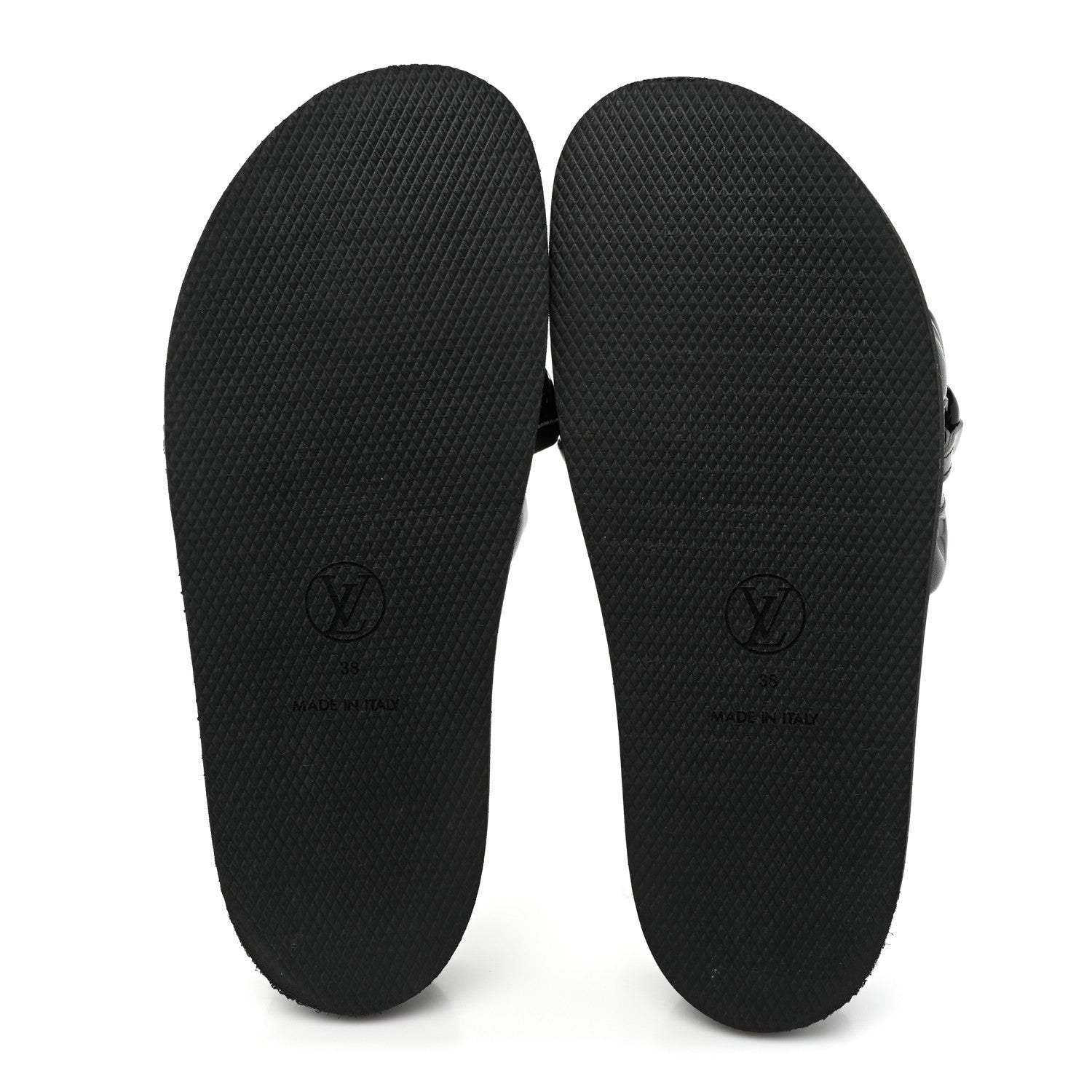 Louis Vuitton Calfskin Embossed Monogram Sunset Flat Comfort Mule 38 Black 5 of 10