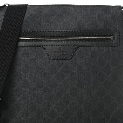 Gucci GG Supreme Monogram Crossbody Messenger Bag Black Grey 8 of 10