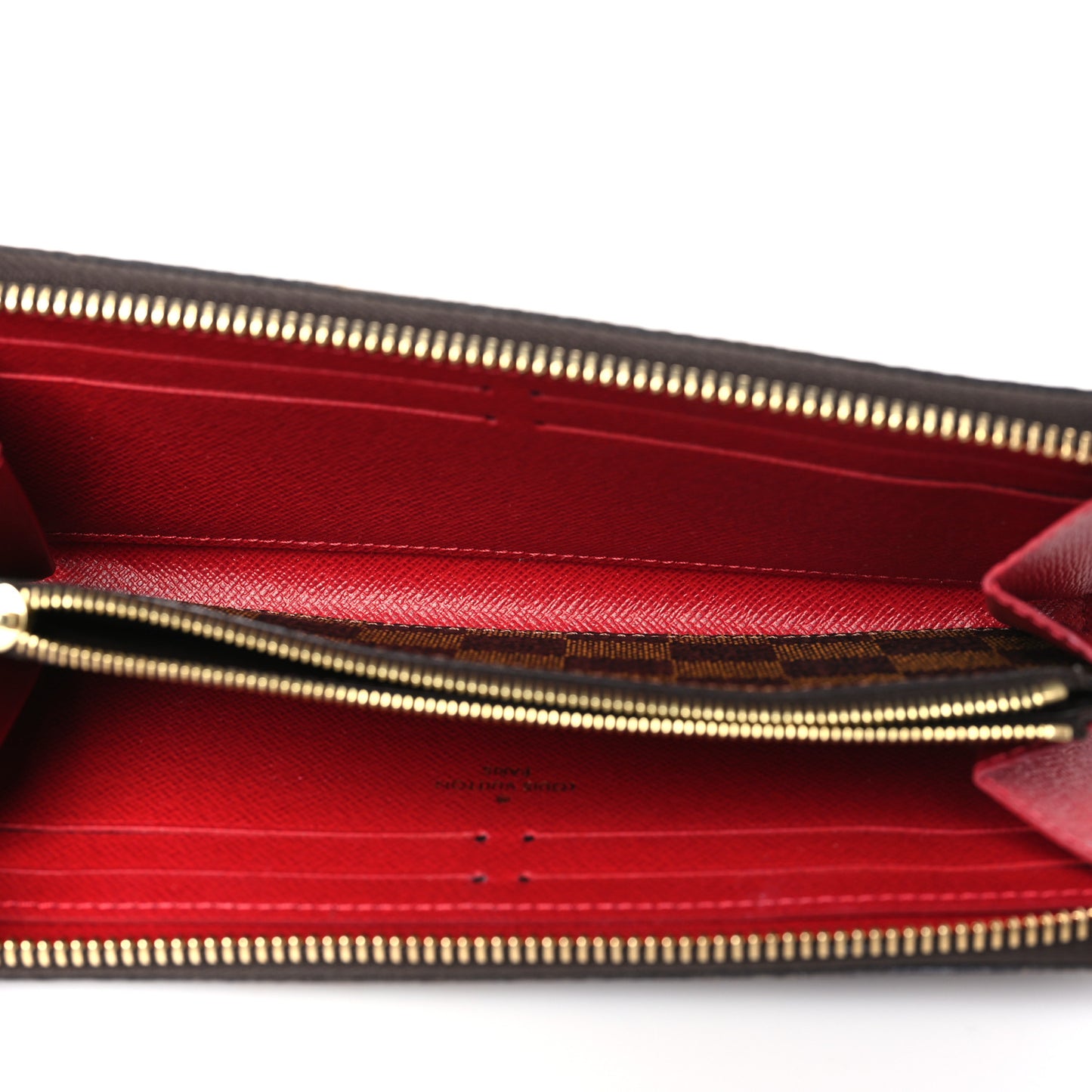 Damier Ebene Clemence Wallet Cherry