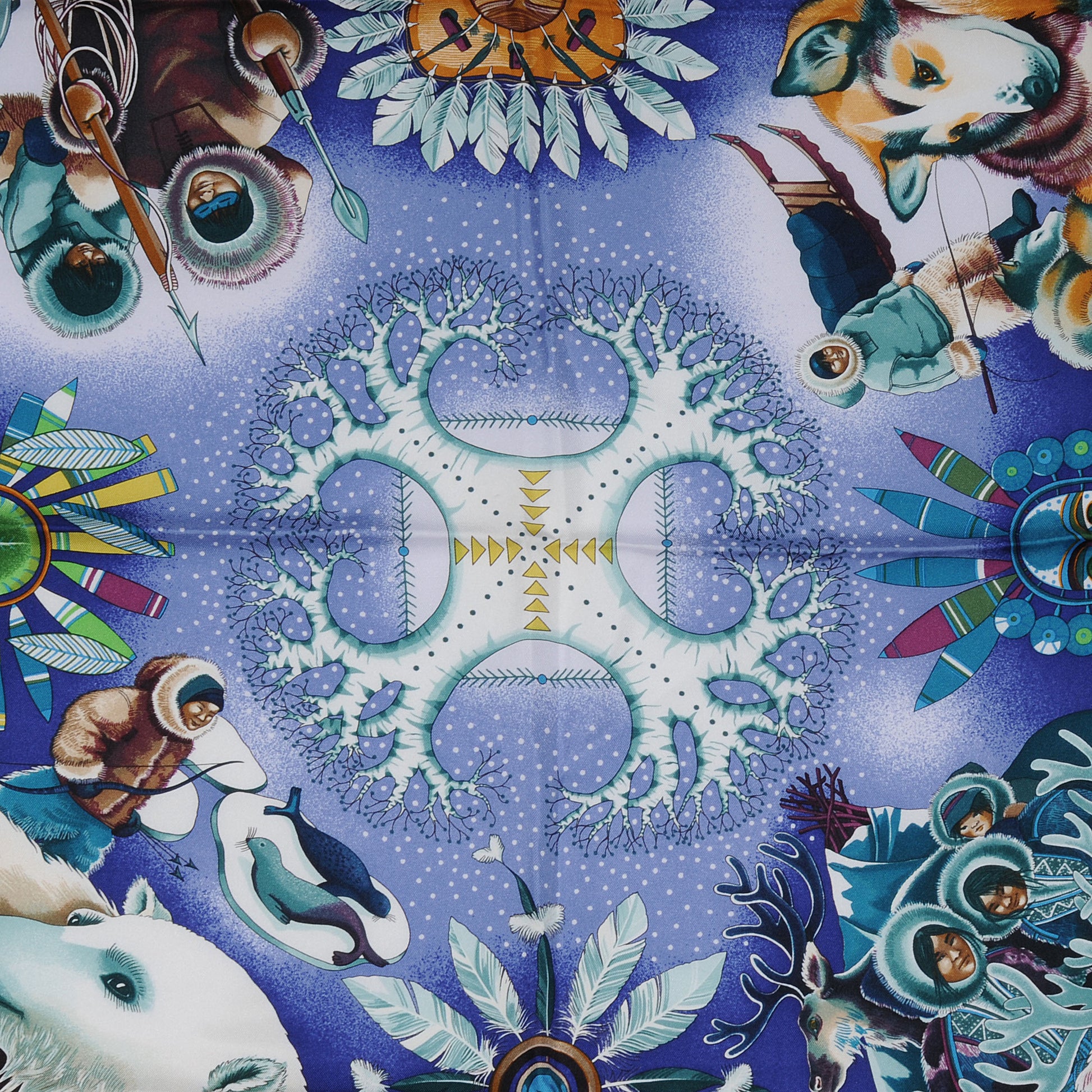 Hermes Silk La Vie Du Grand Nord Scarf 90 1 of 5