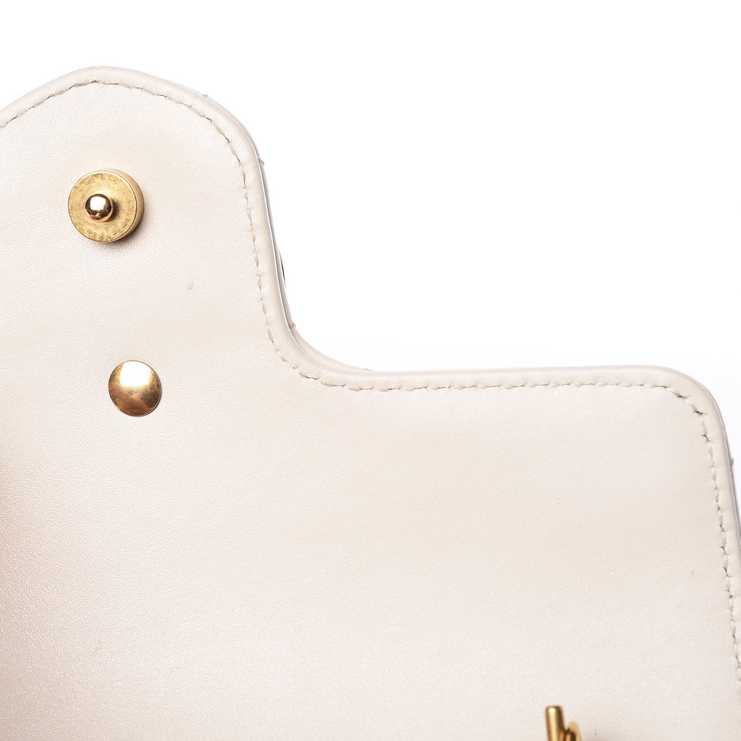 Calfskin Matelasse Super Mini GG Marmont Shoulder Bag White