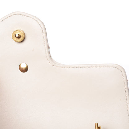Gucci Calfskin Matelasse Super Mini GG Marmont Shoulder Bag White 15 of 17